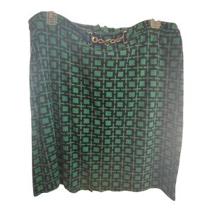 Talbots Green and navy blue Pencil Skirt Knee-Length Work